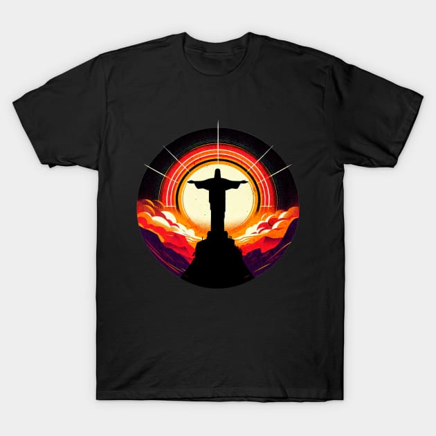 Christ the Redeemer Jesus Rio de Janeiro Design T-Shirt by Miami Neon Designs